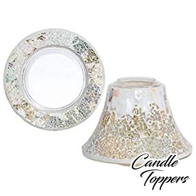 Photo of Crackle effect Candle Jar Shade & Tray