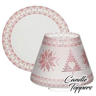Photo of Frosted Small Christmas Candle Shade + Tray