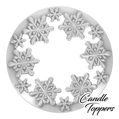 Photo of Small Snowflake Silver Candle Topper