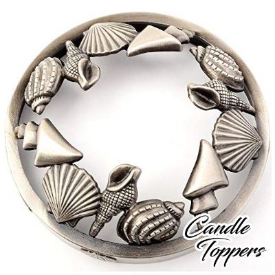 Photo of Sea Shells Silver Candle Topper