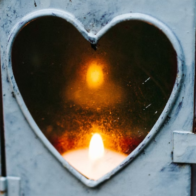 Candle in the shape of a heart